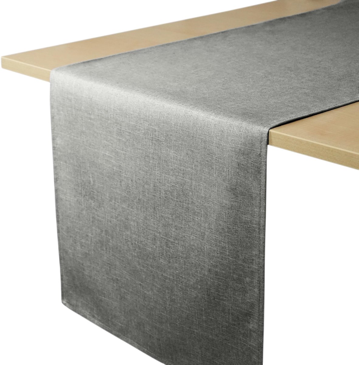 Tafelloper Waterafstotende Linnenlook - Vlekbescherming, Wasbaar - Als Buitentuintafelkleed Voor Eettafels - Donkergrijs - 40x220 cm
