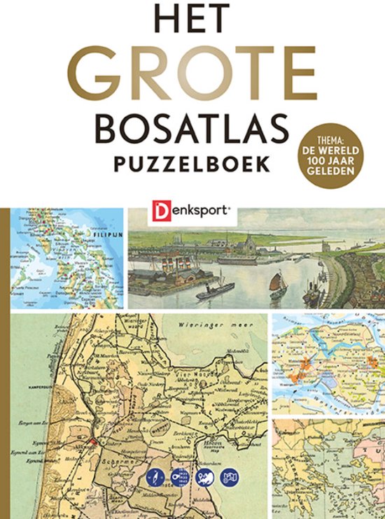 Omslag van Het Grote Bosatlas Puzzelboek — 100 jaar geleden