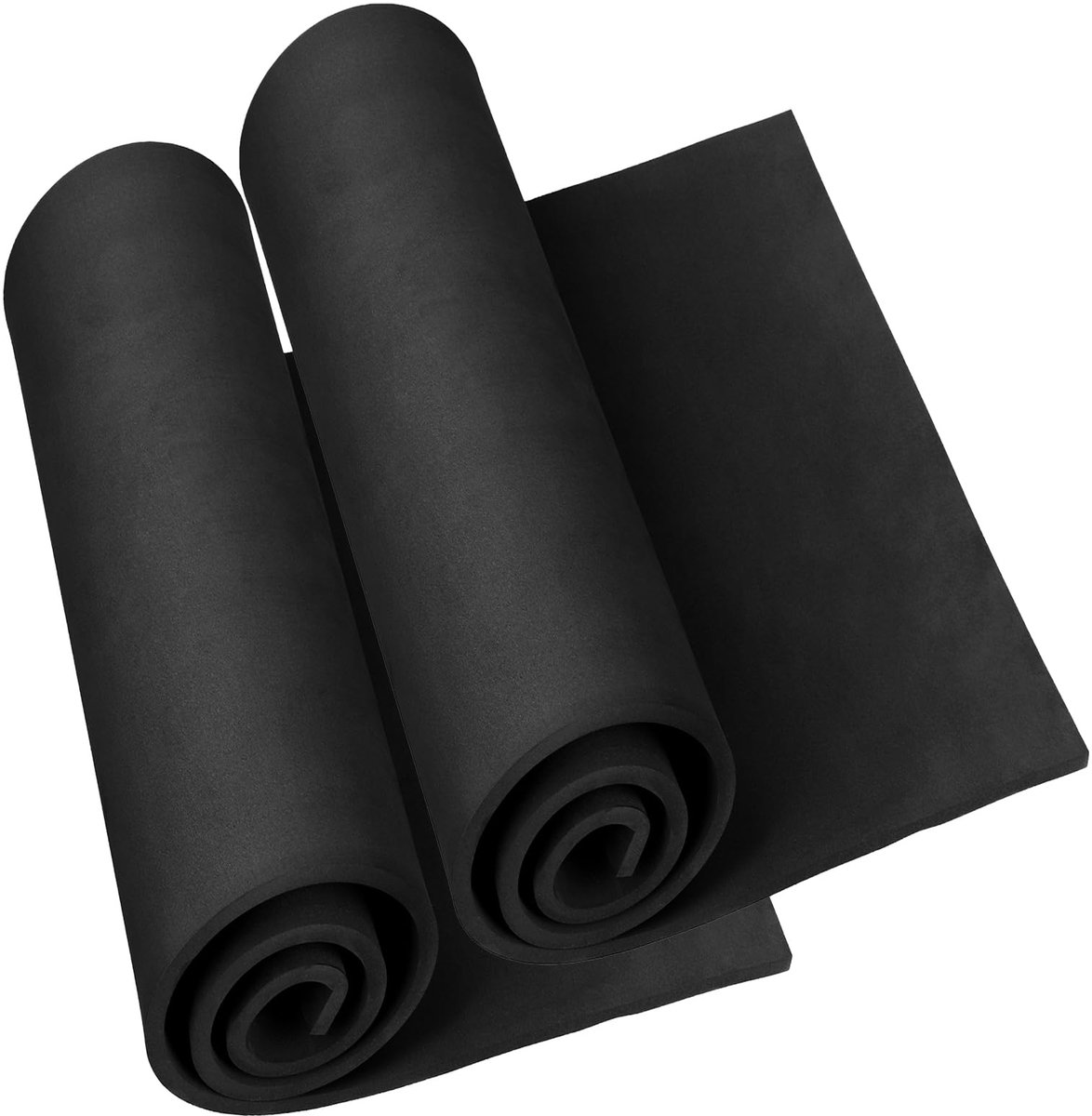 2 stuks zwarte schuimvellen op rol, 5 mm dik hoogwaardig cosplay EVA-schuim, 35 x 150 cm, met hoge dichtheid 86 kg/m3, ambachtelijk schuim voor kostuums, doe-het-zelf projecten (2 stuks, 5 mm,