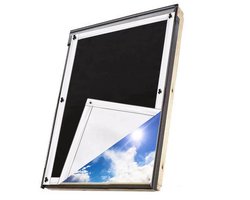 johgee Verduisterend thermisch gordijn voor (dak)ramen, hittebescherming, compatibel met Velux-ramen GGU, GGL, GPU, GPL, GHU, GHL, GTU, GTL, GXU en GXL (zonder boren, met zuignappen, 76 x 73 cm)