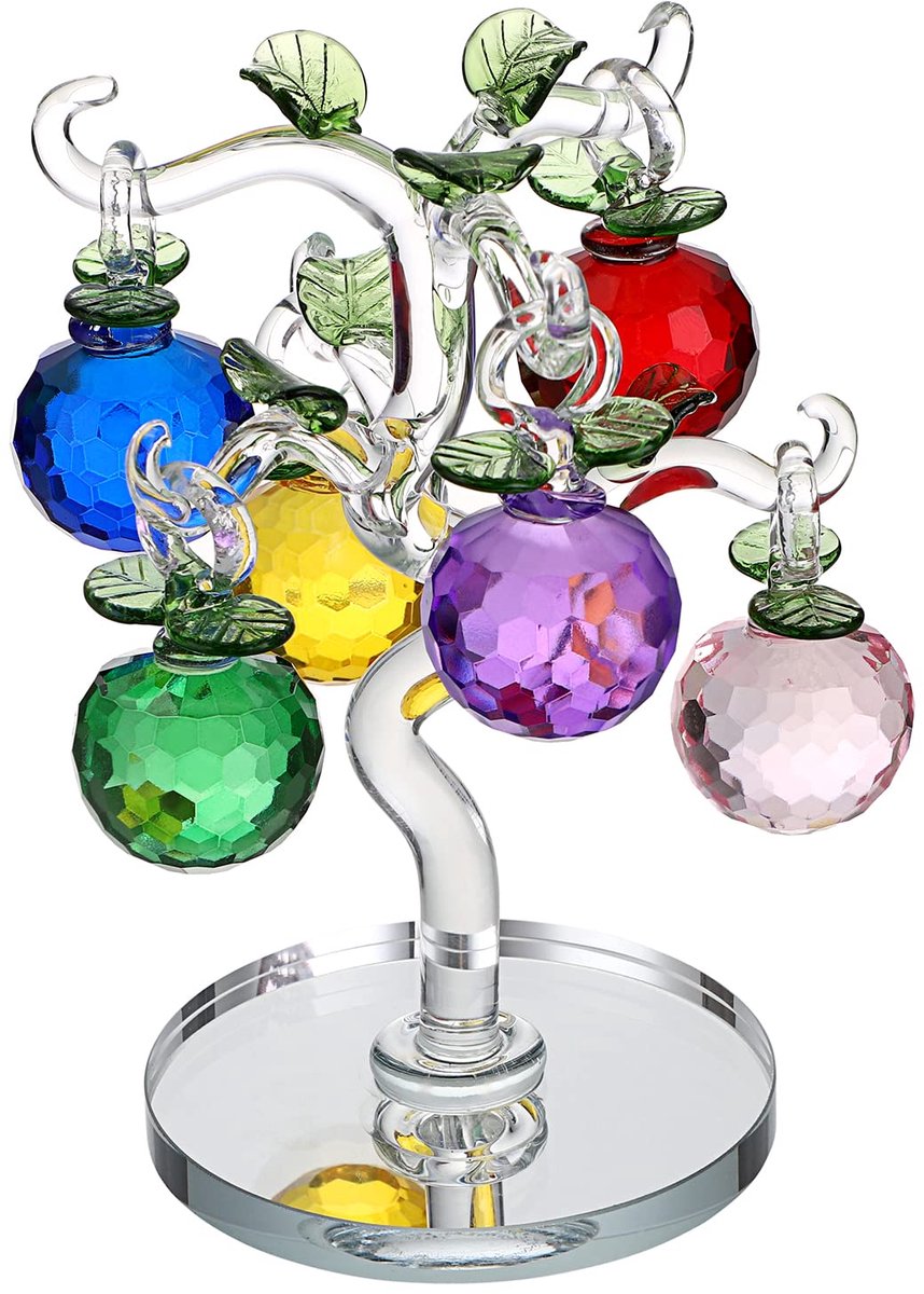 Kunstboom Beeldje Ornament Tafeldecoratie Feng Shui Kristal Appelboom Decoratie