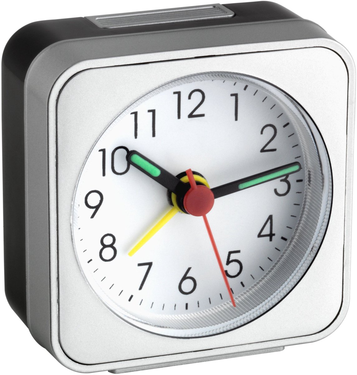 Dostmann Analoge wekker, 60.1019, analoog display met lichtgevende wijzers, stil uurwerk "sweep", kunststof, zilver/wit, (L) 57 x (B) 29 x (H) 57 mm