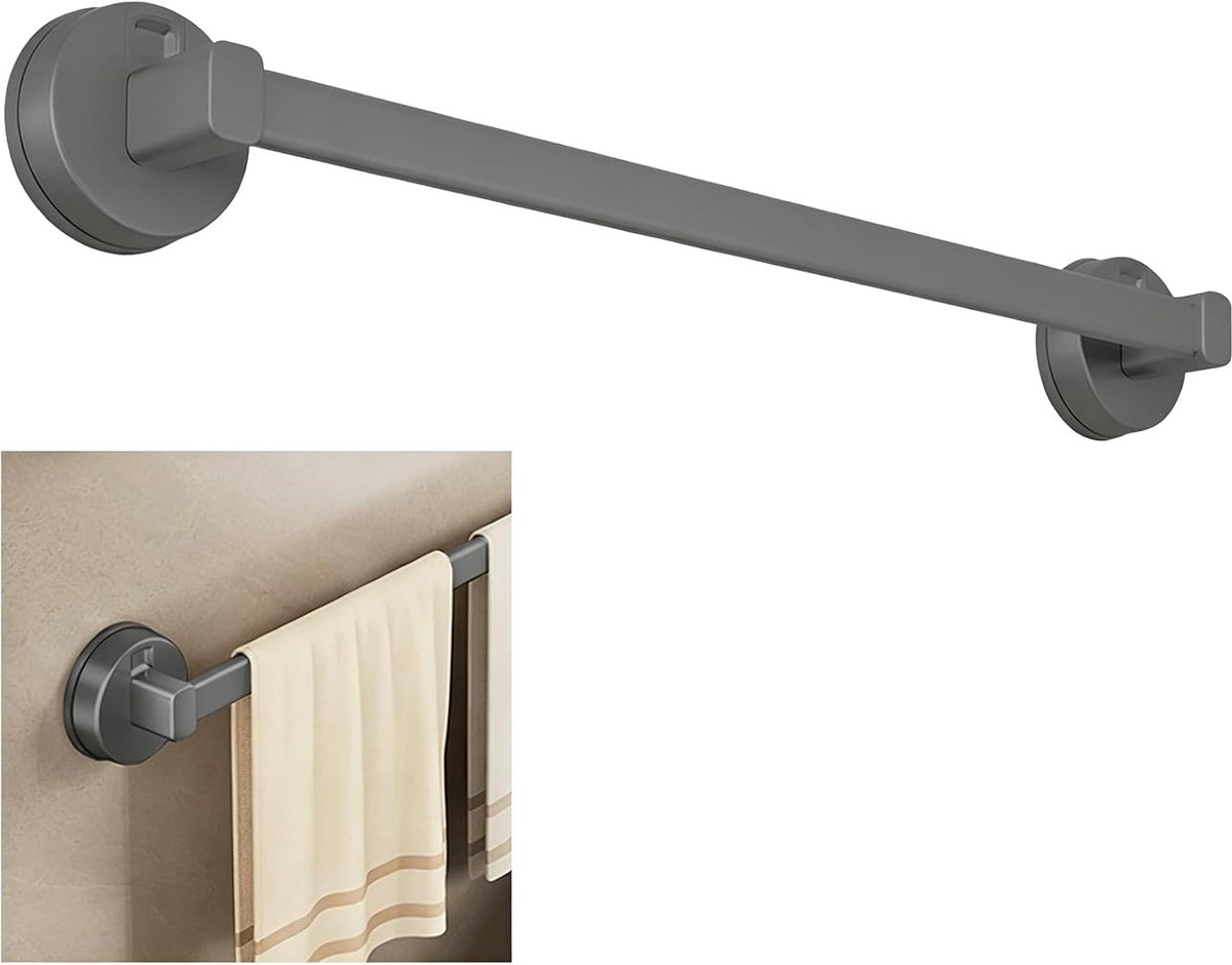 Handdoekhouder zonder boren, handdoekhouder badkamer met zuignap, handdoekhouder muur badk