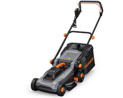 Zerova Elektrische Grasmaaier - Kooimaaier - handgrasmaaier - 40L Grasopvangbak - Opvouwbare Handgreep - 36cm Maaibreedte - Zwart
