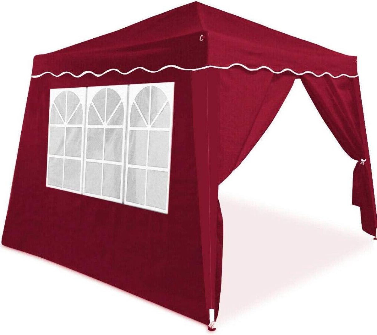 Opvouwbare Partytent - Feesttent Paviljoen - Feestelijke Bijeenkomsten - Waterdicht UV-beschermend - 3x3m - Rood