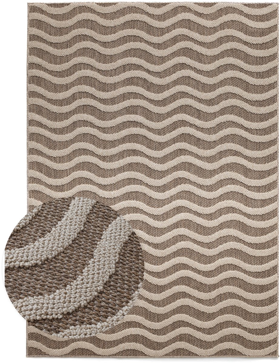 Buitenkleed - Dunor Ripple bruin/beige 140x200 cm