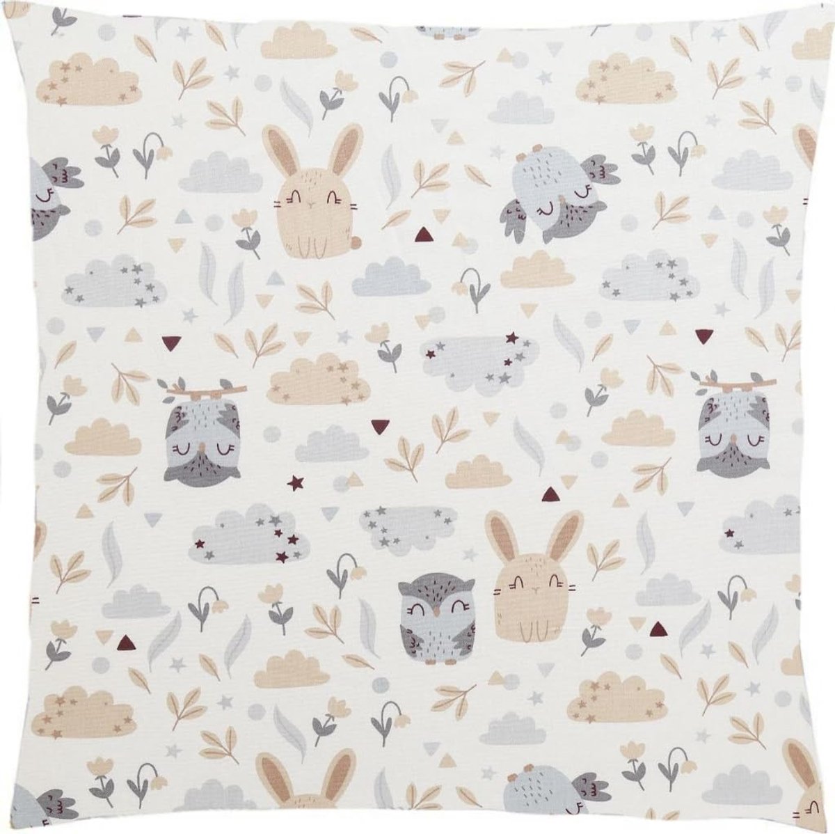 Kussenhoes voor kinderen, decoratief patroon, 40 x 40 cm, kussen voor baby's, peuters, kussenovertrekken voor kinderwagen, biologisch katoen, kussensloop met ritssluiting (1 stuks)