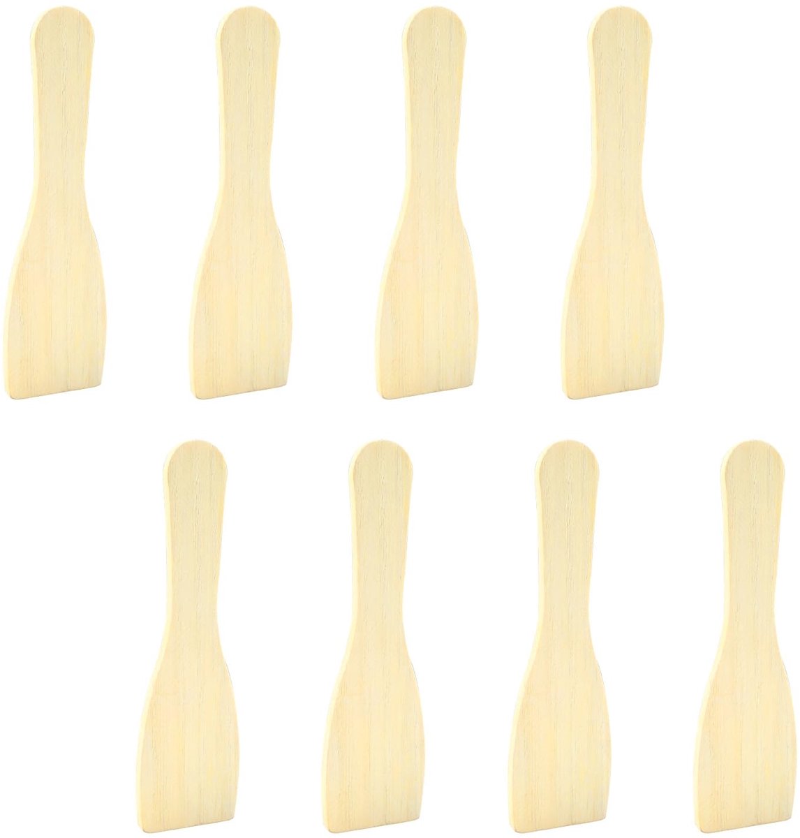 Spatel, 8 stuks, antibacterieel, grillspatel, 30 cm, hittebestendig en plasticvrij, keukenspatel, houten kooklepel, geschikt voor koken en bakken