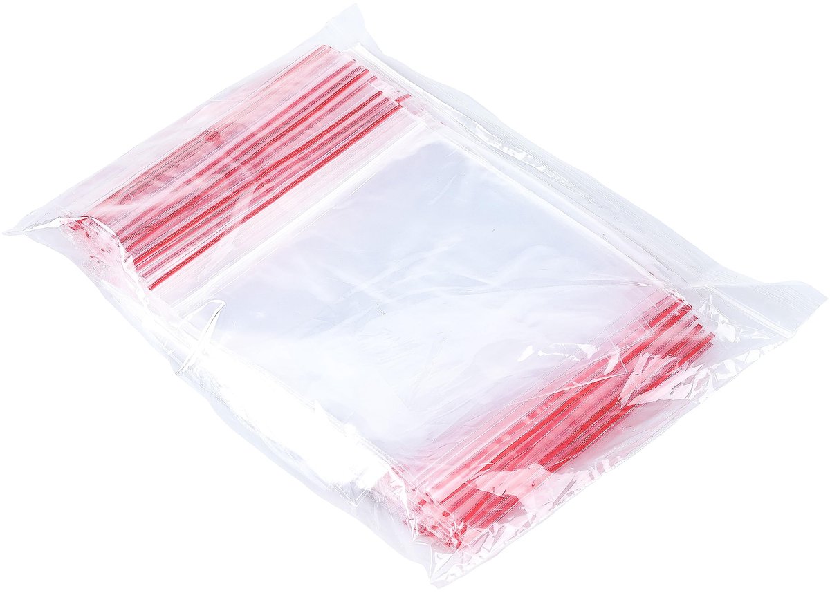 PRODUCTS Zip zakjes met druksluiting 8 x 12 cm / 100 stuks (1 stuk) / transparant glashelder/druksluitzakken Zip Set/ritszak/polyzak/van vaste LDPE-folie geschikt voor levensmiddelen
