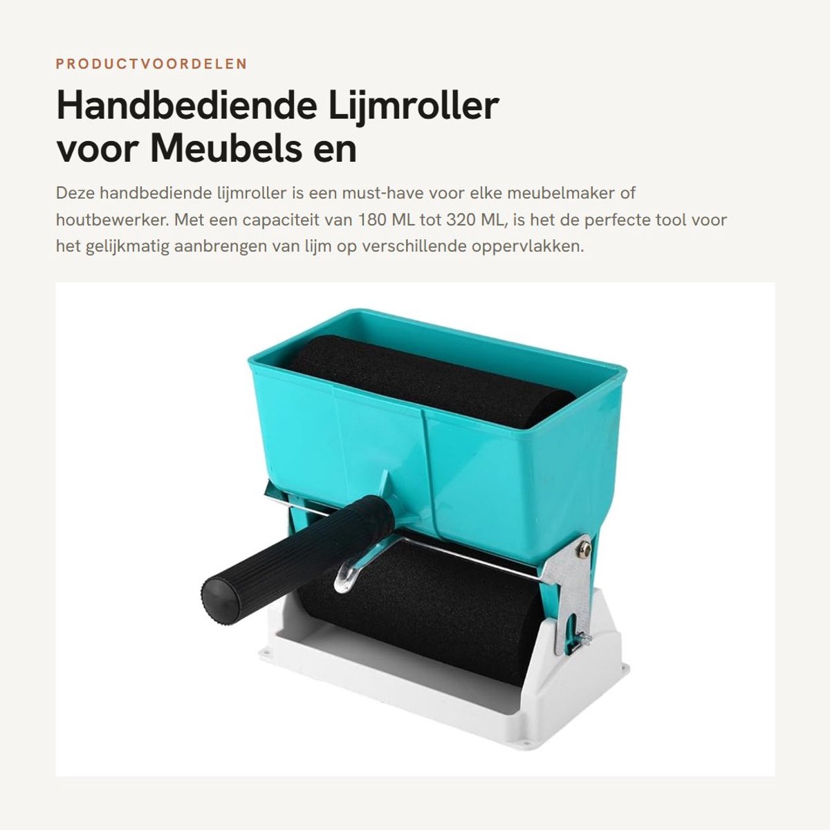Dailygoods- Lijmroller Handbediend - Lijmroller Dubbelzijdig - Lijmverspreider voor Hout - Houtlijmapplicator - Draagbaar - 180 ML/320 ML Inhoud - Lijmapplicator