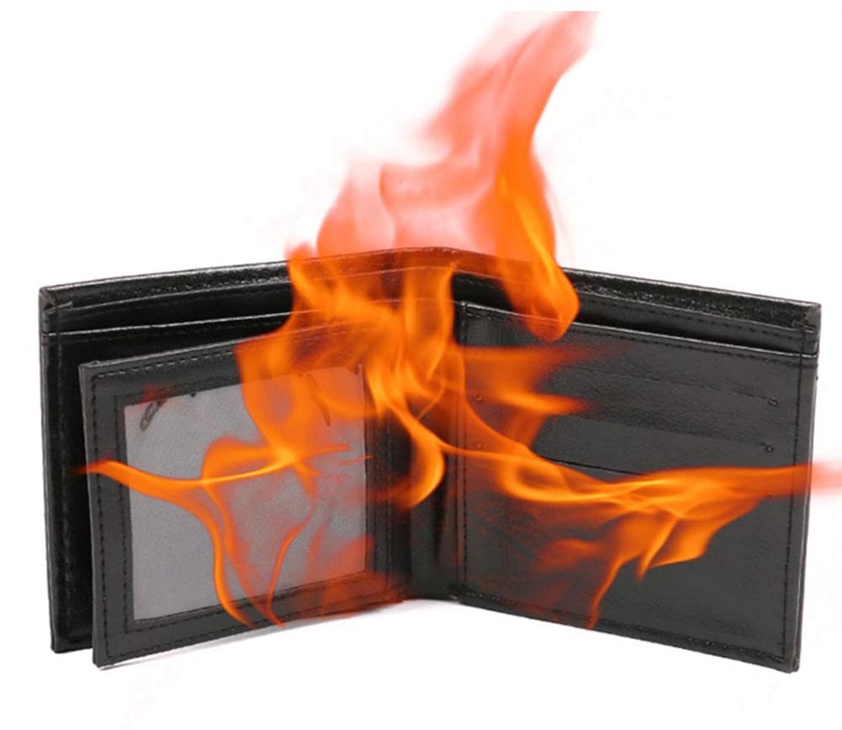 Dailygoods - Portemonnee met Geldclip - Goocheltruc Portemonnee - Magische Effecten - Flame Wallet - Voor Goochelaars - Leer