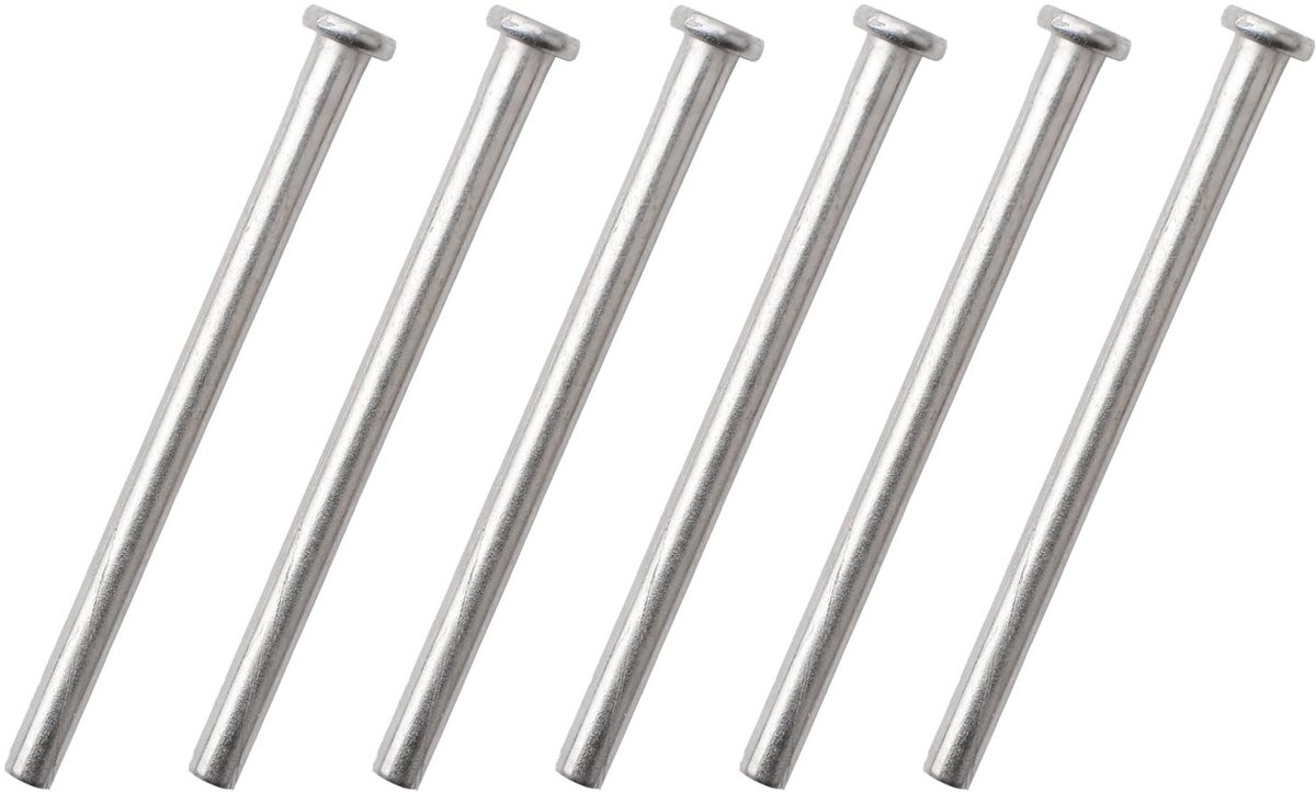 Dailygoods- Deurscharnierpennen 9,5 cm - 6 stuks - Duurzaam - Zilverkleurig - Vervangingspennen - Modern ontwerp - Scharnierpennen