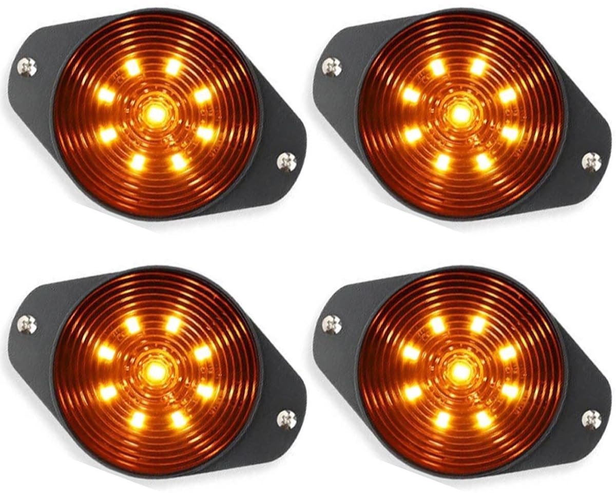 Dailygoods- Zijmarkeringslicht 4 Stuks - 9 LED's - Waterdichte Aanhangwagenverlichting - Amberkleurige Opruimingslichten - Universale Montage - Voor DC12-24V Voertuigen - Markeringslicht