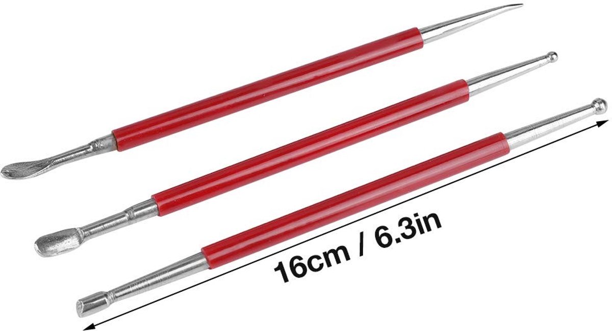 Dailygoods- Lederen Gereedschap Set van 3 - Hoogwaardig Materiaal - Duurzaam in Gebruik - Ideaal voor Lederhandwerk - Ronde Kop voor Schaduwen - Compact Uiterlijk - Lederen Tools
