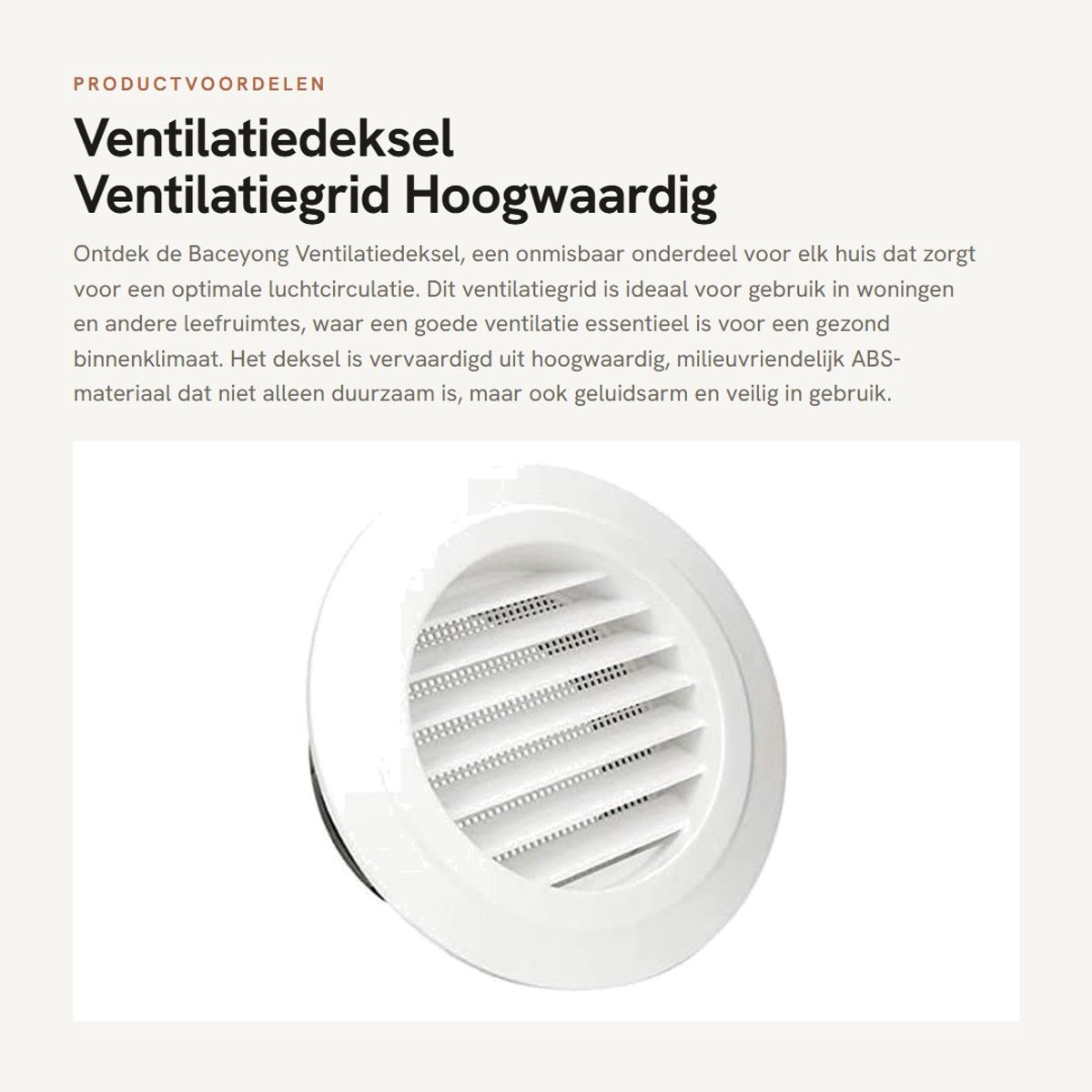 Dailygoods- Ventilatiedeksel 75-200 mm - Ventilatie - Ventilatierooster - Afzuigventiel - Wand/plafondmontage - Hoogwaardig ABS materiaal