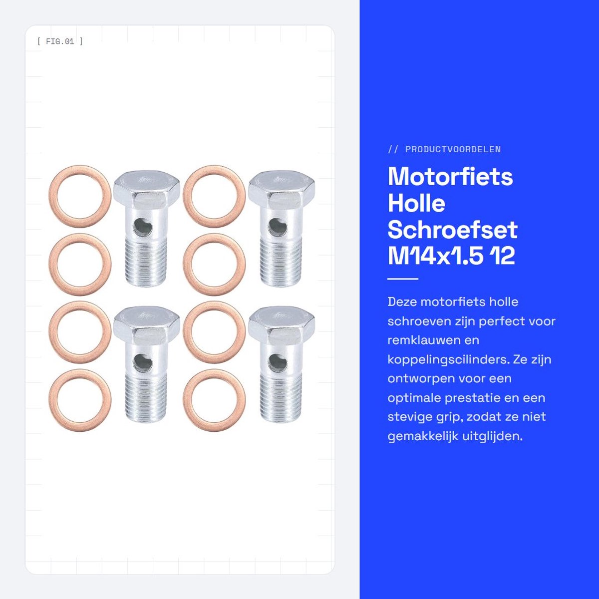 Dailygoods- Schroefset 35mm Lengte - Motorfiets Holle Schroeven - 12 Stuks - Zilveren Kleur - Precisie Bewerkt - Duurzaam Metaal - Motorfiets Bouten
