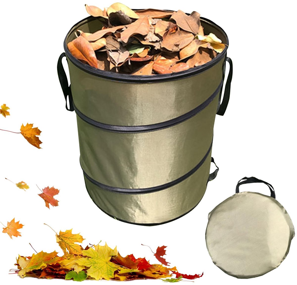 Dailygoods- Tuinzak 113 Liter - Opvouwbaar - Tuinafvalzak - Bladzak - Stabiel - 420D Oxford - Zelfstandig Staand - Afvalzak