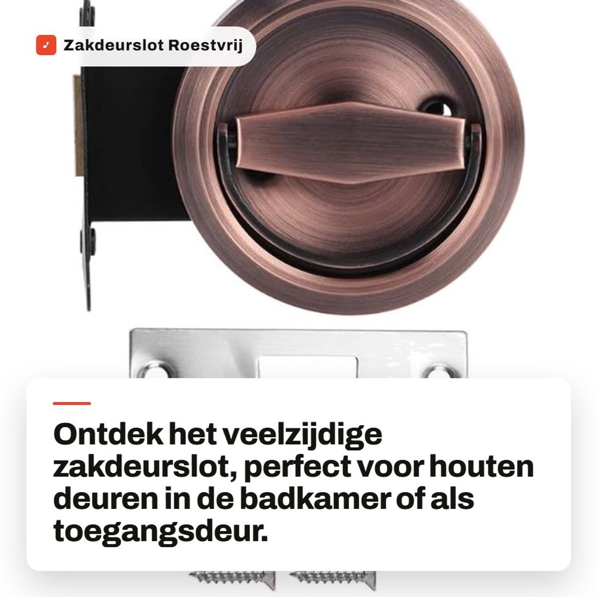Dailygoods- Deurslot Roestvrij Staal - Duurzaam Deurbeslag - Anti-Roest Coating - Hoge Corrosiebestendigheid - Comfortabele Grip - Mooie Ronding - Slot