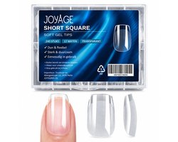Joyage Nagel Tips Transparant - 240 stuks - Square kort - Kunstnagels - Transparante nageltips voor gelnagels - Plaknagels doorzichtig press on nails nail tips - Nep nagels Nepnagels nail art nagelverlenging - Cadeaus voor vrouwen cadeautjes