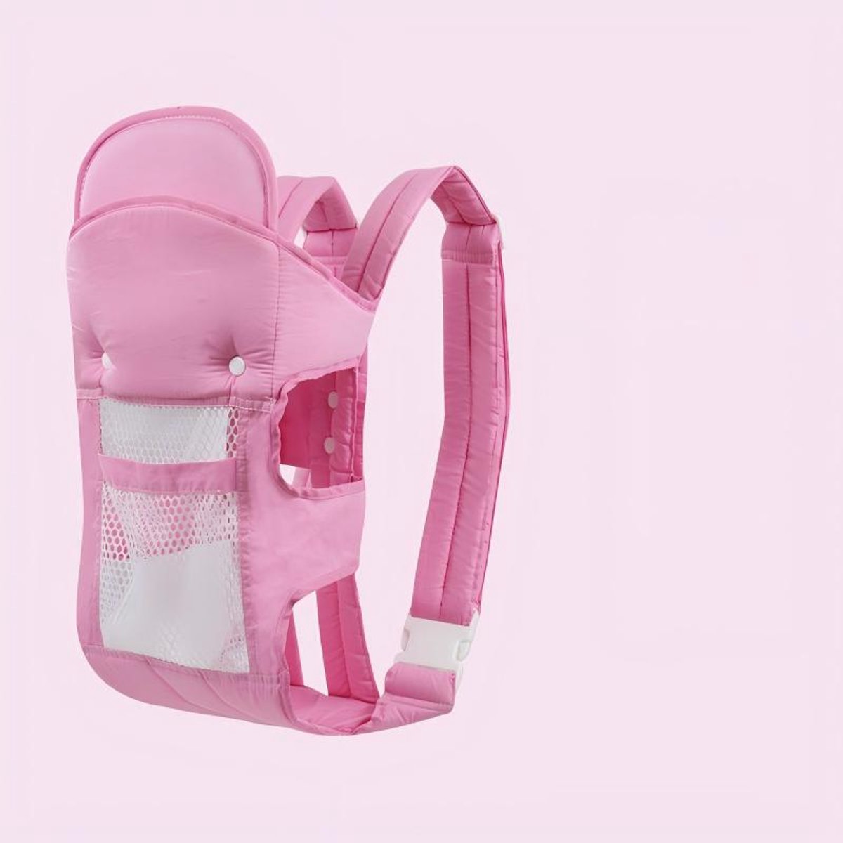 Zachte en ademende draagzak van mesh, geschikt voor pasgeborenen, ergonomisch ontworpen,Donkerroze
