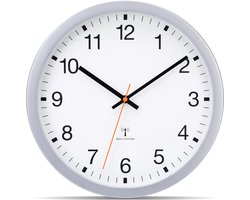 Thijox - VIVILINEN Radiogestuurde Wandklok 30 cm - Stil Zonder Tikken - Modern Design in Zilver voor Slaapkamer, Keuken en Woonkamer - Automatische Ti