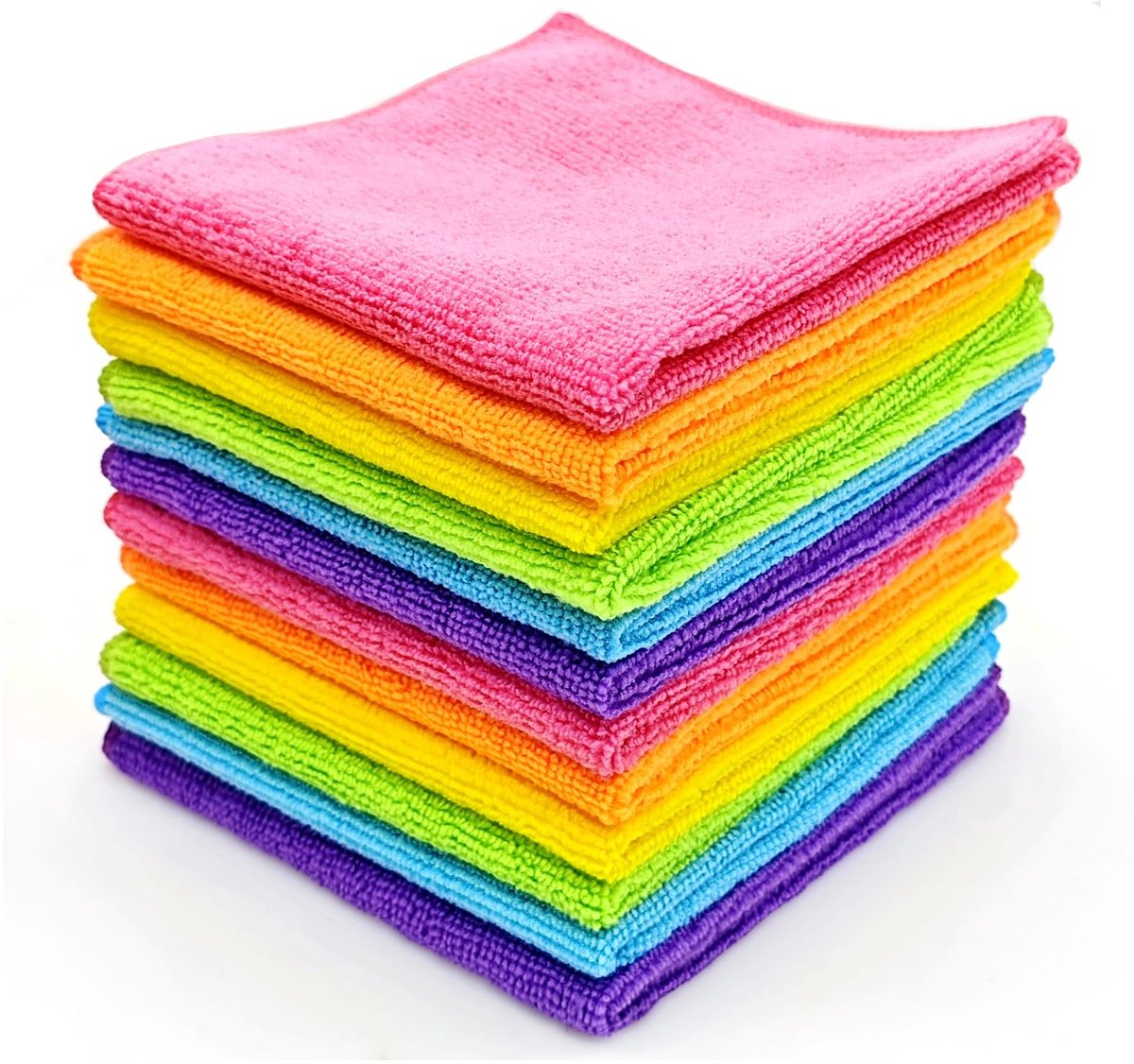 12 stks 29cm Microfiber Reinigingsdoeken, Zeer Absorberende Microfiber Stofdoeken voor Thuis, Oven, Auto, Windows, Microfiber Keukendoeken, Afwasdoeken, veelkleurig
