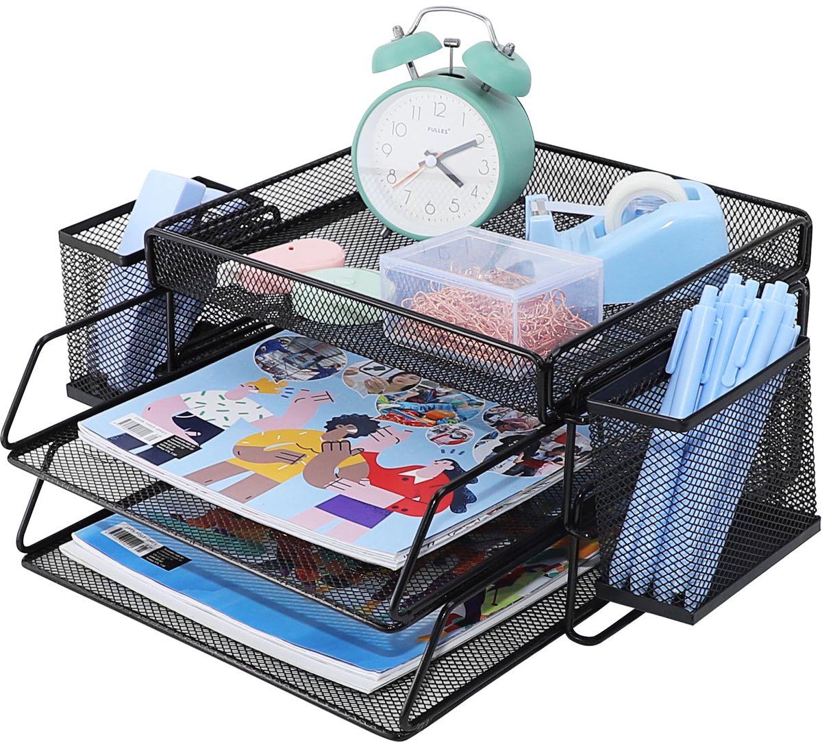 2 lagen brievenbak, archieflade voor kantoor, papierlade bureau organizer lade, papieren archieflade map, bureau opgeruimde organizer A4, bestandsdocumenthouder voor thuiskantoor, school
