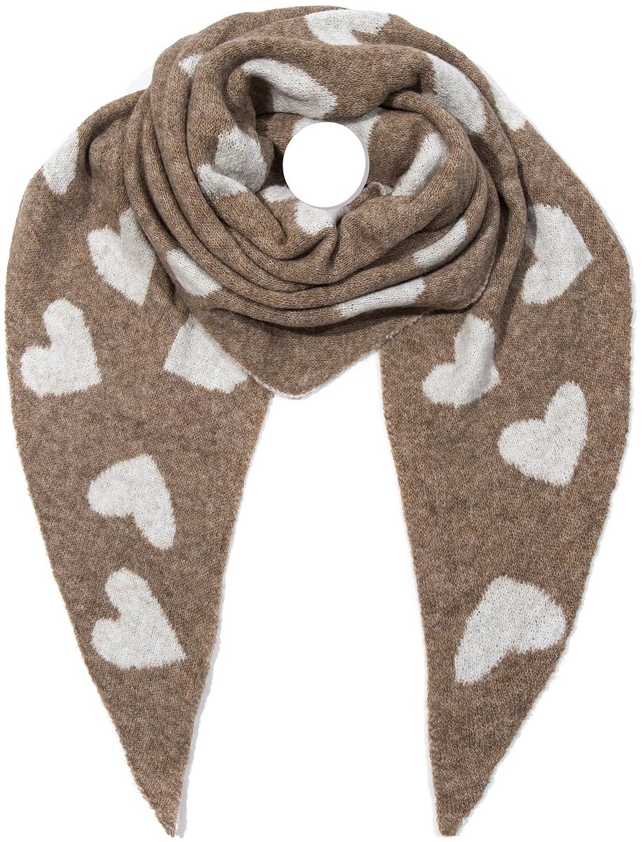 irisaa Sjaal voor dames en meisjes, zachte pluizige dekensjaal met hartpatroon, driehoekige doek, winterhalsdoek voor vrouwen en meisjes, lang behaaglijk 190 x 80 cm