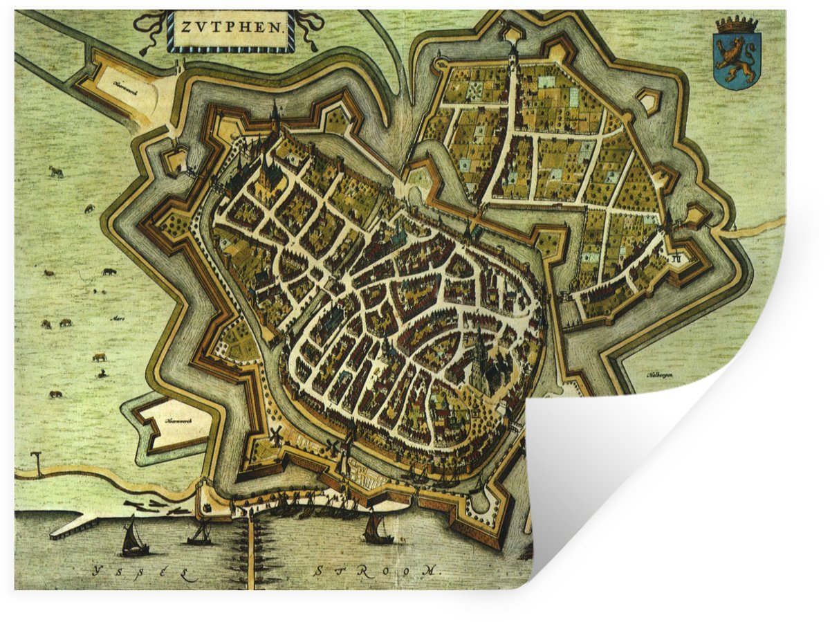 Muurstickers - Sticker Folie - Kaart - Nederland - Geschiedenis - 40x30 cm - Plakfolie - M
