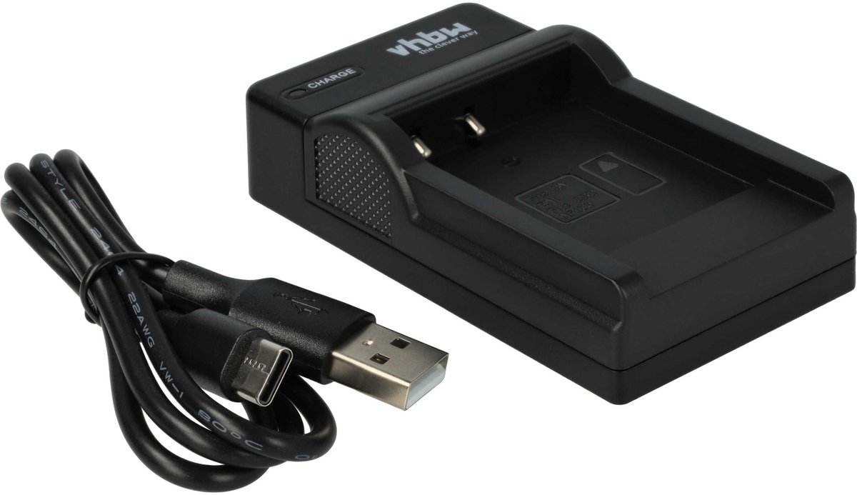 vhbw USB-C-oplader compatibel met Sony Cybershot DSC-W730, DSC-WX100, DSC-W830, DSC-W810 camera/camcorder - oplaadstation + USB-C-kabel met oplaadindicator