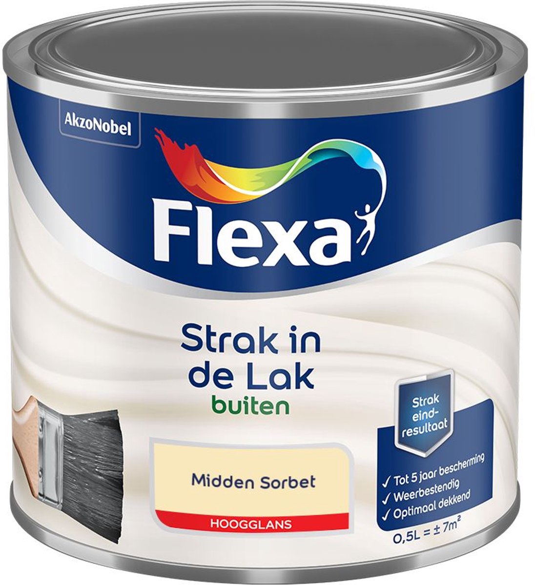 Flexa - Strak In De Lak Buitenlak Hoogglans - Midden Sorbet - Mengverf - 500 Ml