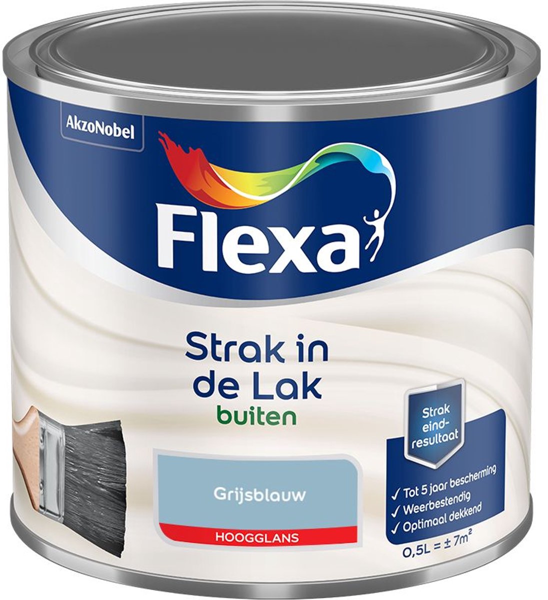 Flexa - Strak In De Lak Buitenlak Hoogglans - Grijsblauw - Mengverf - 500 Ml