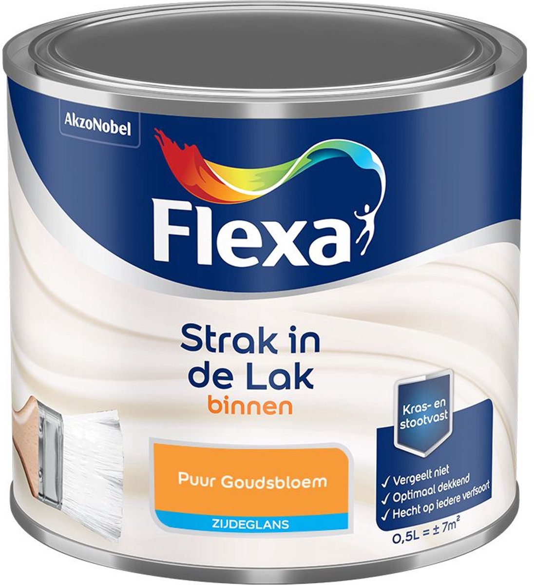 Flexa - Strak In De Lak Binnenlak Zijdeglans - Puur Goudsbloem - Mengverf - 500 Ml