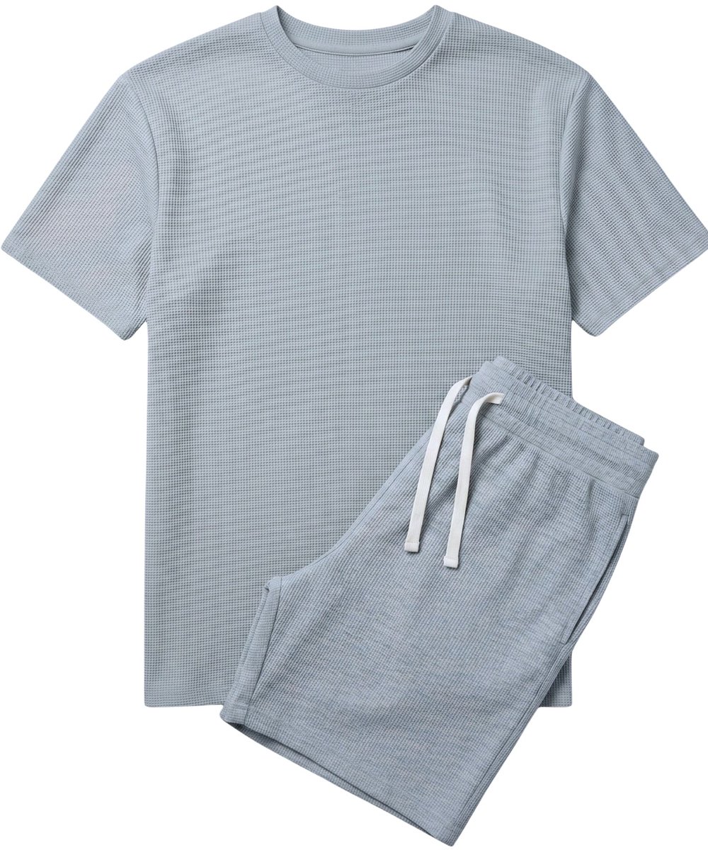 Zomerset Heren - Oversized T shirt en Shorts Heren - Twinset - GB-918 - Grijs - Maat S