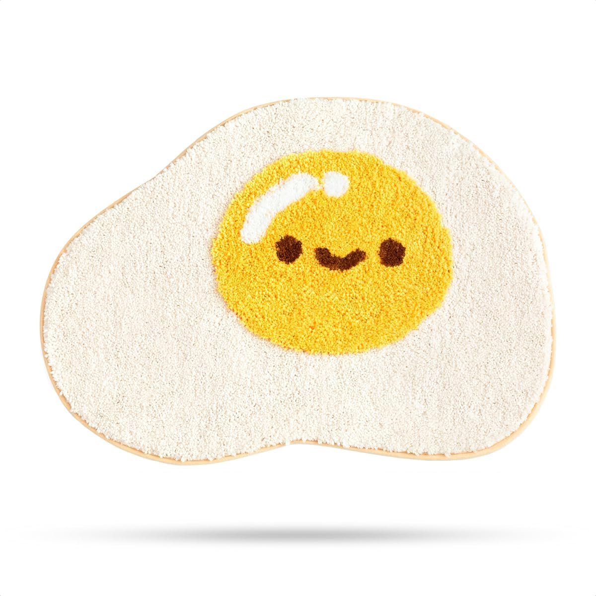 Badmatten, zachte en absorberende microvezel badtapijten, antislip shaggy douchetapijt, machinewasbaar droog, zachte douchetapijten voor badkamervloer, bad en douche, 18 x 26 cm, ei