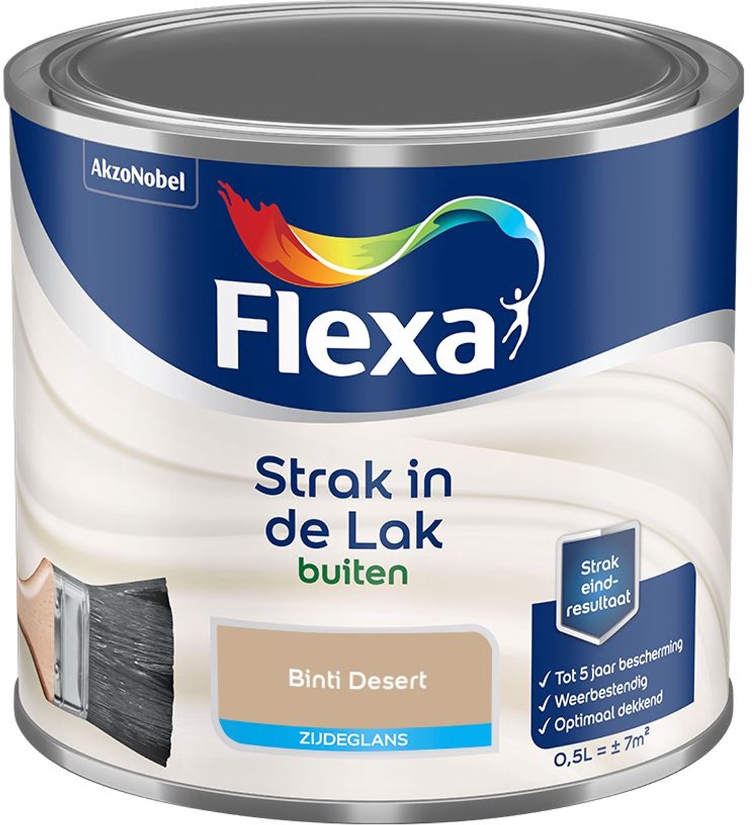 Flexa - Strak In De Lak Buitenlak Zijdeglans - Binti Desert - Mengverf - 500 Ml