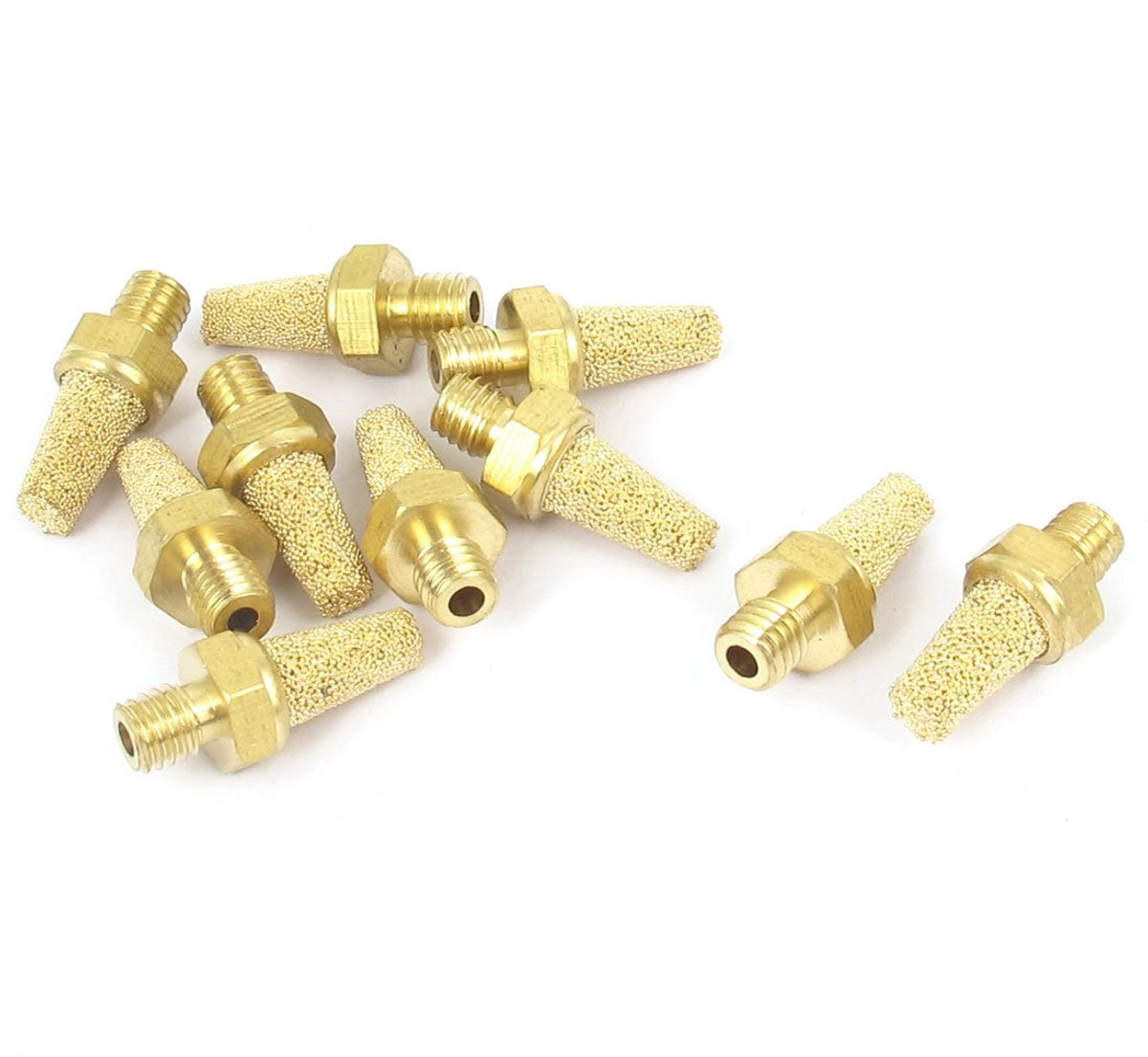 Sourcingmap M5-draad messing pneumatisch luchtuitlaatdemperfilter 10 stuks
