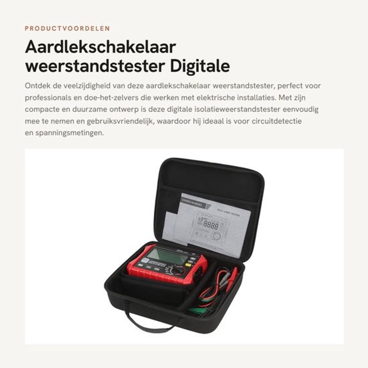Dailygoods - Aardlekschakelaar weerstandstester - Digitale