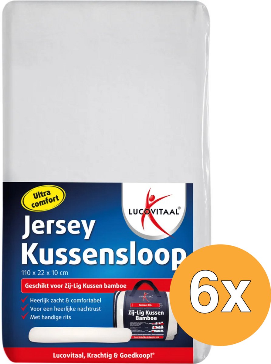 6x Lucovitaal Kussensloop Jersey Zij-Ligkussen (1 stuk)