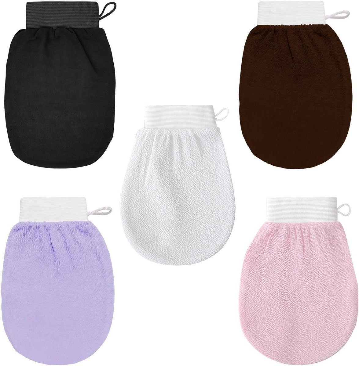 5 Stuks Handschoenen, Exfoliërende Scrub Cover, Unisex, Elastisch Polsontwerp, Gemakkelijk Schoon Te Maken, Herbruikbaar, Douchesteunen.