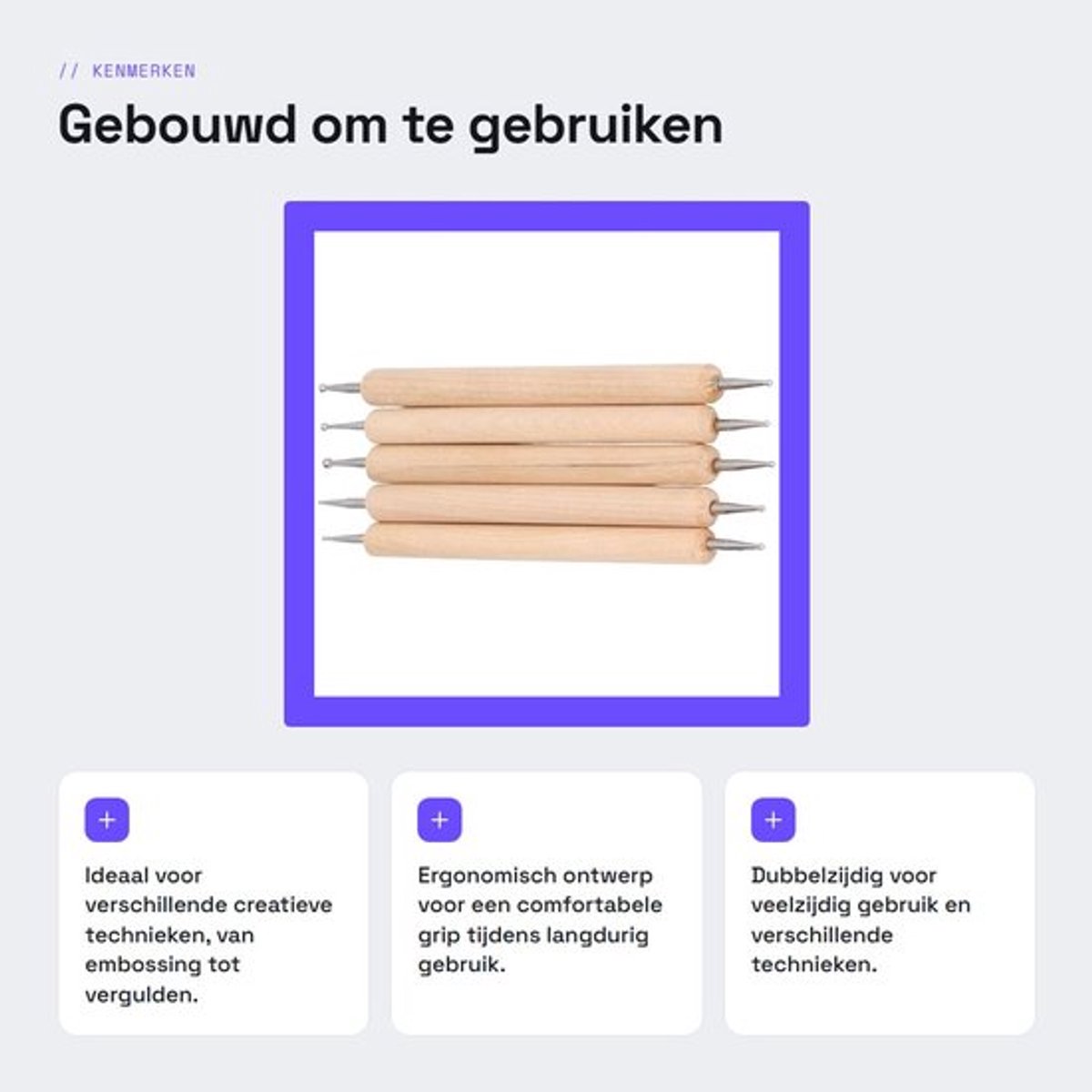 Dailygoody - Double End Tracing Puntjes Stylus - Beuken Embossing