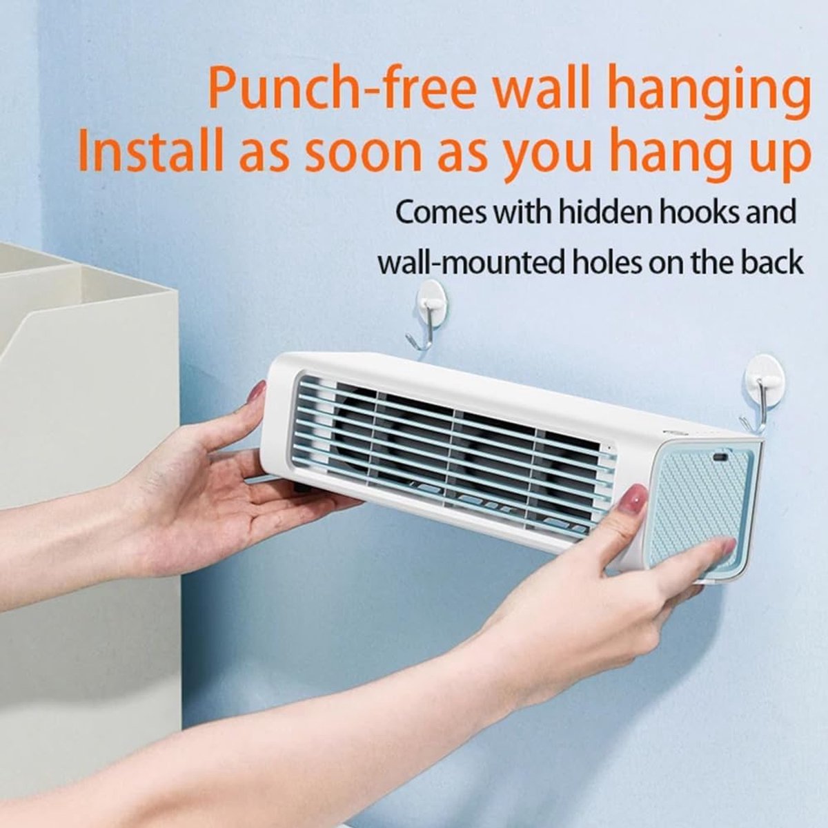 Draagbare airconditioner - Mini-koeler - Persoonlijke koeling - Ultrastil ontwerp - 32,5 x 7,5 x 7,5 cm - Wit — afbeelding 4