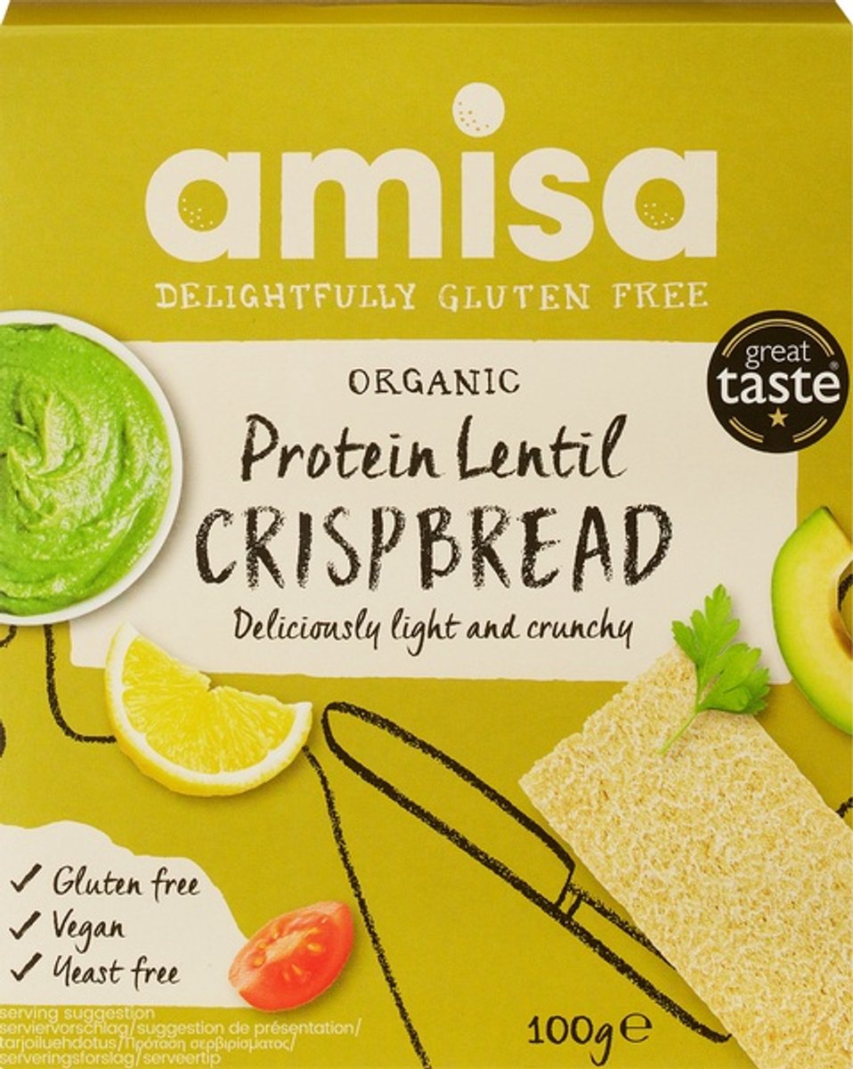Amisa Glutenvrije Proteïne Linzencrackers (100 gr)