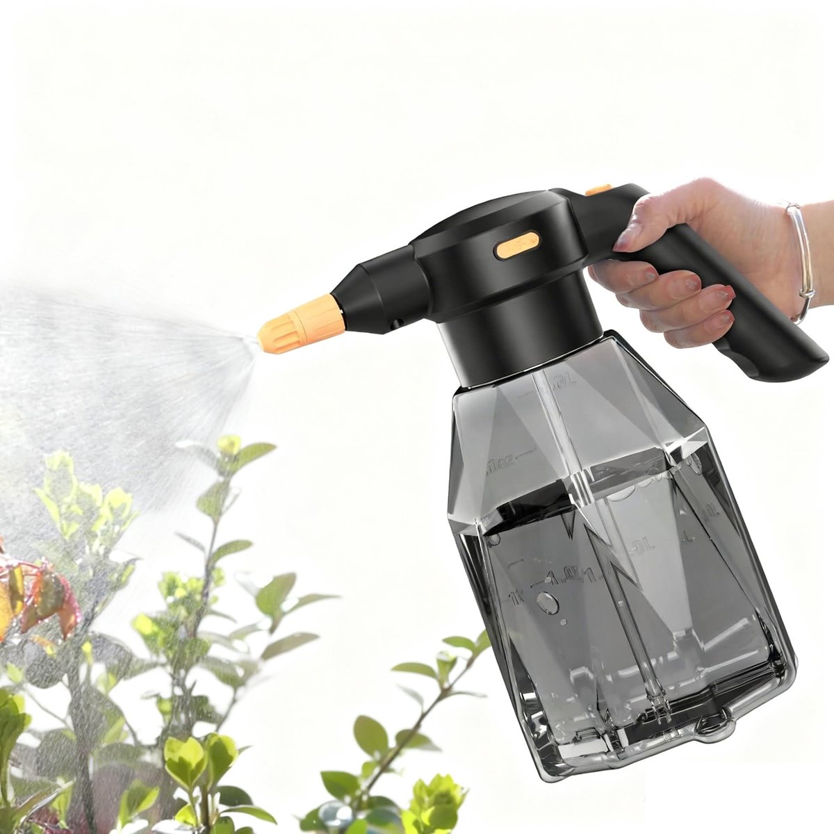 sproeifles voor planten binnen en buiten, automatische gieter van 2 l, oplaadbaar, tuinsproeier met verstelbare uitloop voor autowassen