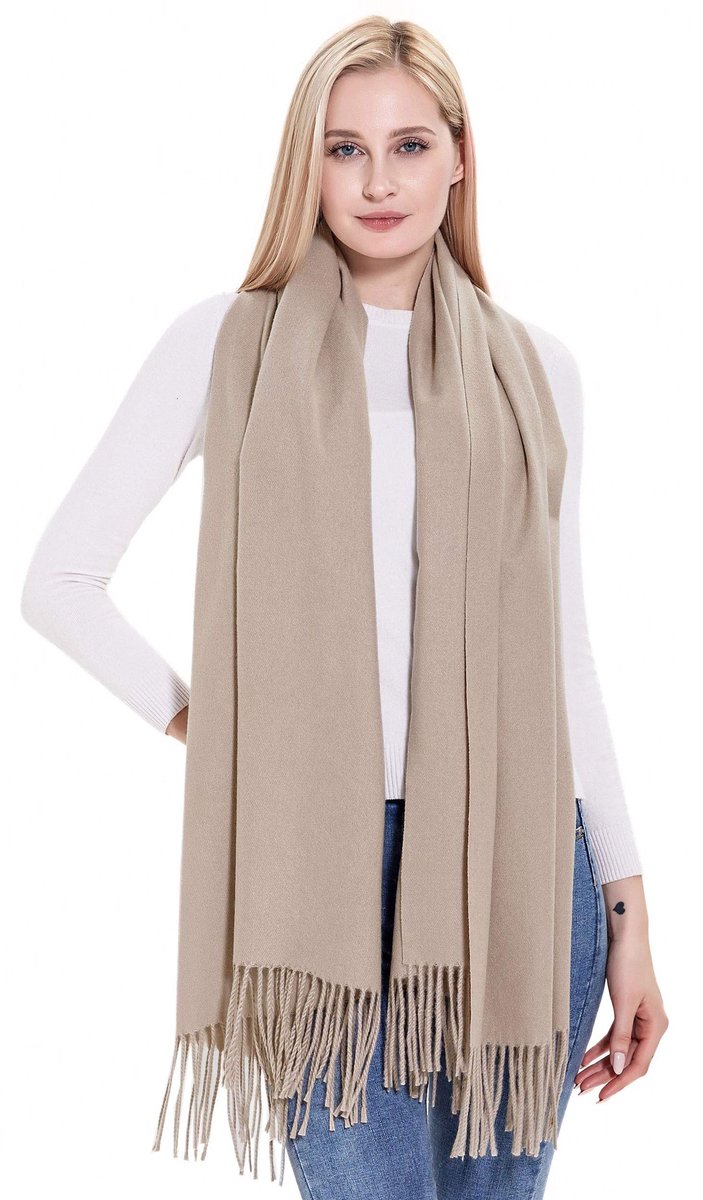 vimate Pashmina Wool sjaal en doek, dames superzachte wollen pashmina sjaal wrap voor avondjurken, D1#. kaki, 28 x 78 inches