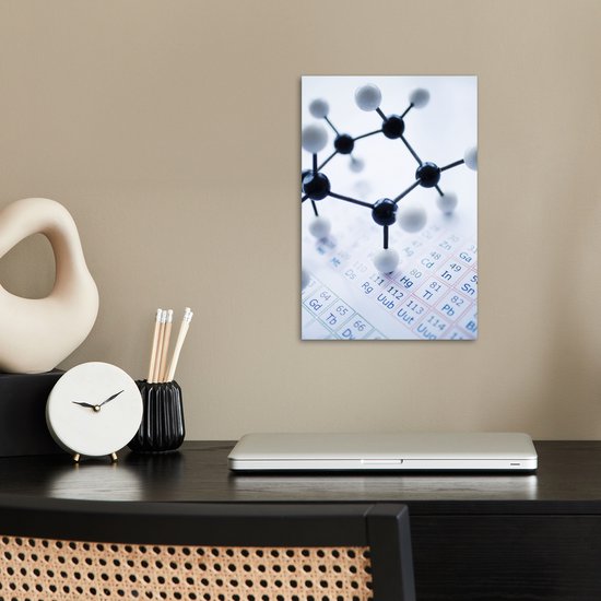 Poster 20x30 cm - DNA-model op het periodiek systeem - Posters - Kamer decoratie - Wanddecoratie woonkamer - Muurdecoratie slaapkamer