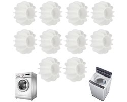 10 stuks - wasballen - Siliconen wasballen - Anti-klit wasballen - Droogballen - kleding anti-wirwar - Houdt kleding schoon - Herbruikbaar - Wit - 4,5 x 3 cm - Geschikt voor wasmachines en drogers