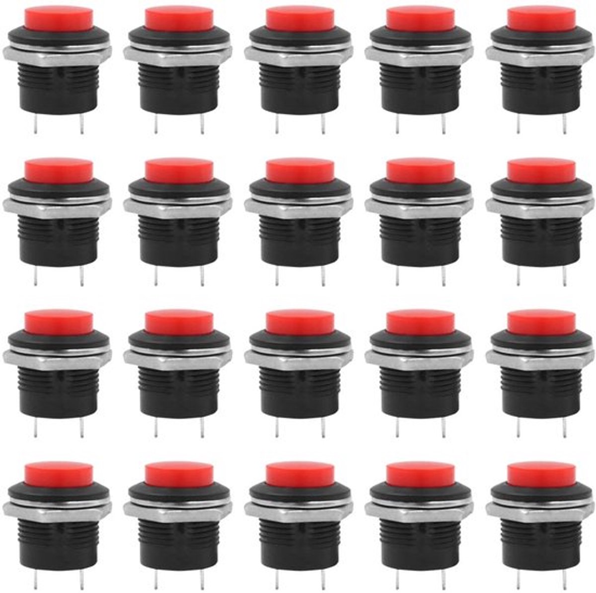 Aladdien - Drukknop - Mini ronde schakelaar - Zelfherstellend - Rood