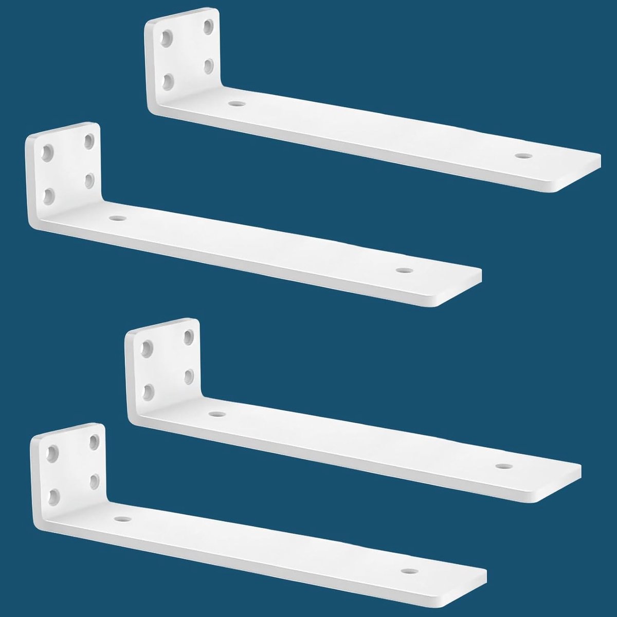4 stuks Plankdrager Plank Beugel, Wit Plank Houder van Roestvrij Staal Industriële Planksteun 30 cm