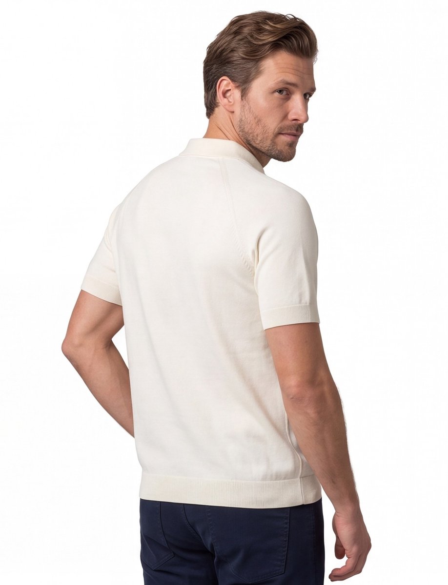 Blue Industry poloshirt korte mouw creme